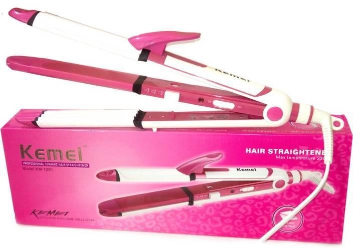 Kemei 1291 Hair Straightener, Curler & Crimper 3-In-1