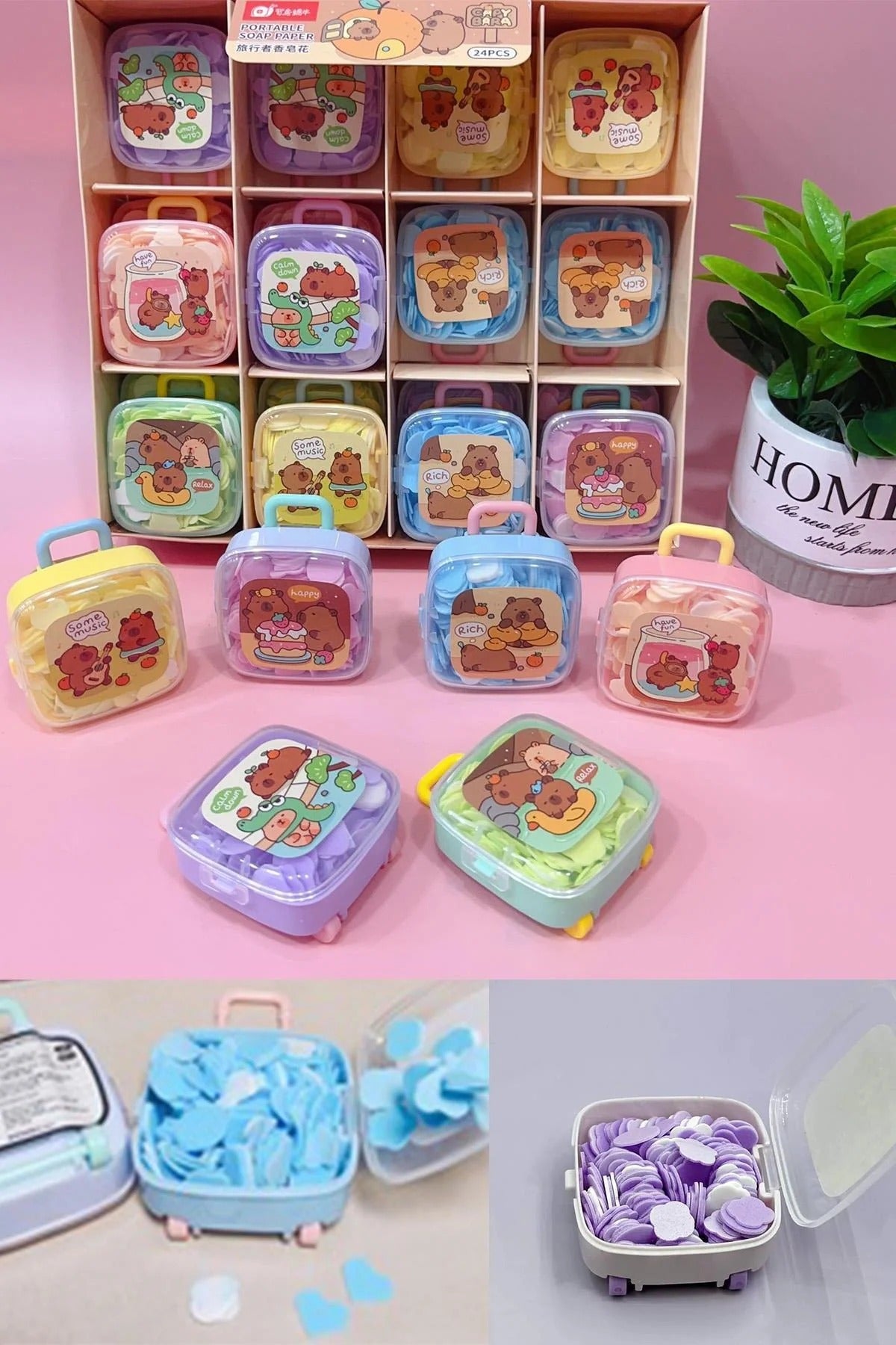 1Pc Portable Travel Suitcase Shape Paper Soap